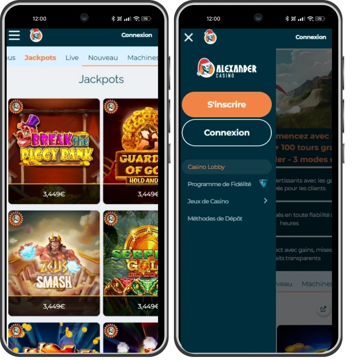 alexander casino mob version